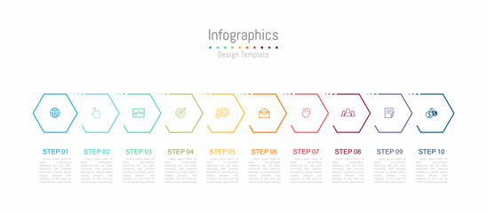  Infographic 10 options design elements for your business data. Vector Illustration.