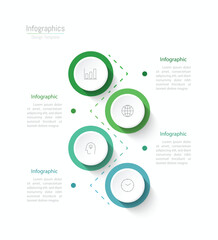 Infographic 4 options design elements for your business data. Vector Illustration.