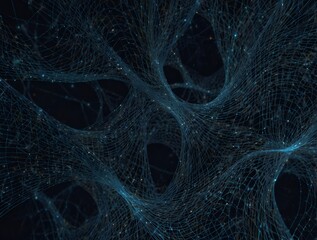 Wall Mural - abstract wireframe blue abstract lines and swirl wave background