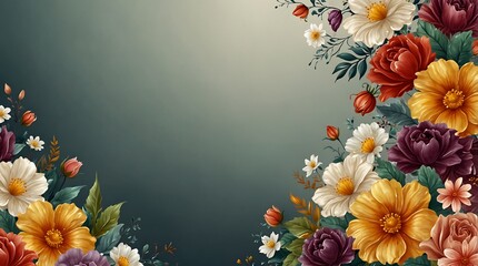 Wall Mural - Original name(s): Luxurious Greeting Background Flowers 