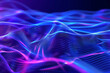 © Tabi - Pulsating lines in cobalt blue and electric purple animate this dynamic particle line wave background.