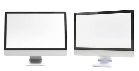 Blank Computer Monitor on White Background, PNG File