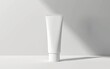 © Hitam Putih - Blank Cosmetic Tube with Shadow on White Background