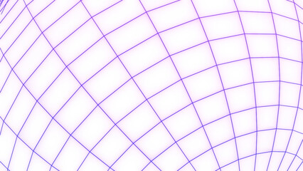 Wall Mural - spherical cell moves on white background. design. animation of simple moving grid with circular bend