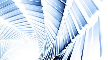 Wall Mural - flight in abstract sci-fi tunnel, futuristic graphics. design. spinning neon glowing corridor with m