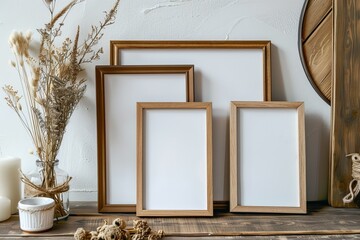 Wall Mural - Frames displayed on table