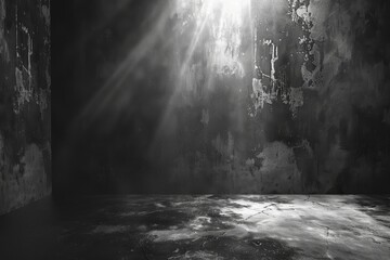 Canvas Print - Grey cement wall and white spotlight used as backdrop for product display in studio