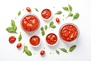 Wall Mural - Tomato Sauce with Basil and Cherry Tomatoes