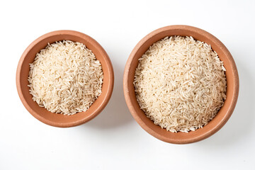 Canvas Print - Two Bowls of Uncooked Rice