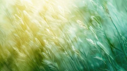 Sticker - A closeup shot capturing the movement of tall terrestrial plants in a windy natural landscape. The grassland sways gracefully in the wind AIG50