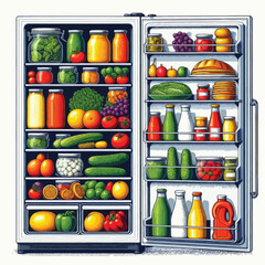 Wall Mural -  inside Refrigerator  Adobe Illustrator Artwork in white background 