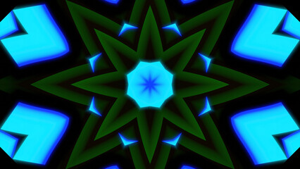 Wall Mural - pulsating pattern with psychedelic effect. design. floral pattern with colored center pulsates in mo