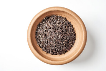 Poster - Black Rice Seeds in a Clay Bowl