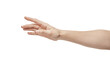 © Aytana - Close up of women hand trying to reach for someone or something isolate on white background. Gesture hand concept. Gentle motion and gesture female hands.