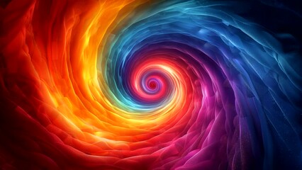 Wall Mural - Colorful abstract watercolor spiral moving, looping time-lapse animation background.