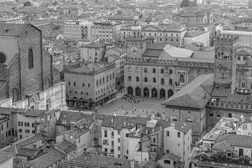 Canvas Print - Bologna oldtown city skyline, cityscape of Italy