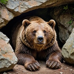 Sticker - Brown Bear in Cave