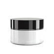 © Jenjira - High-quality clear cosmetic jar with black lid, idea for storing creams, lotions, and beauty products. Perfect for travel or home use.