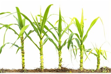 Canvas Print - single sugar cane on white background