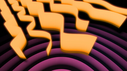 Wall Mural - wavy lines move in space on background of circles. design. beautiful wavy lines move in space. virtu