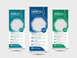 © naharvects - Medical rollup banner design template for health care medical. Modern layout information space design set design.