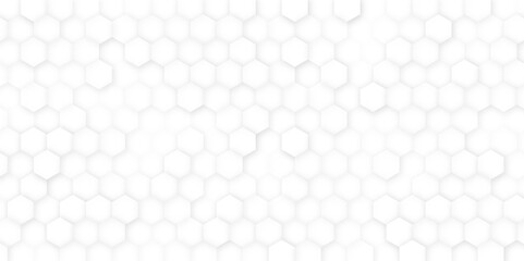 Wall Mural - Geometric abstract background with white mosaic hexagon pattern. Vector file.