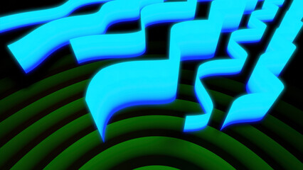 Wall Mural - moving wavy lines on spiral background. design. animation with moving wavy stripes in space. wavy st