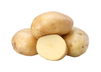 Wall Mural - young potatoes and half isolated, transparent PNG,  PNG format, cut out