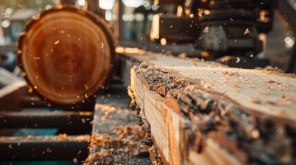 Sticker - Log being sawn into lumber.