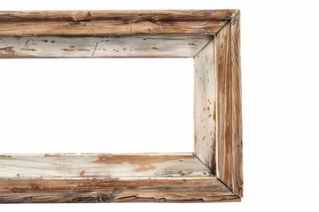 Wall Mural - wooden frame for artwork on white background with path