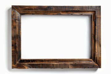 Wall Mural - Wooden frame on white background with clipping path for painting or picture