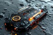 © Paniti - A magazine cover featuring a cutting-edge mp3 player with a sci-fi 3D design, presented with impeccable composition and attention to detail