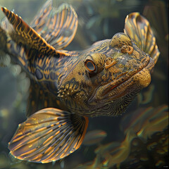 Wall Mural - Close-up of freshwater fish living in the waters of the Amazon, lakes, rivers, and canals.