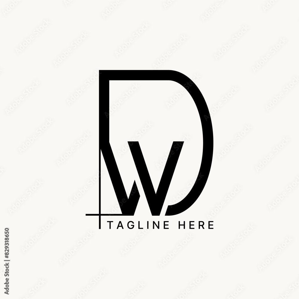 Logo design graphic concept creative premium vector stock initial DW ...
