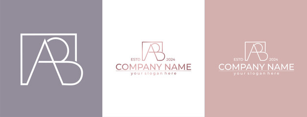 Sticker - AB logo. BA letter logo template elements. personal monogram. Vector elegant logo. letter AB logo design