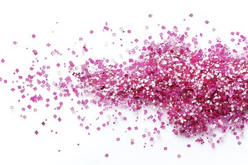 Isolated pink glitter against a white background. Generative Ai