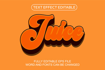 Wall Mural - 3d text effect juice vector editable