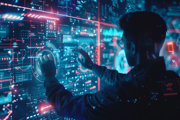 Wall Mural - data science and engineering digital technology