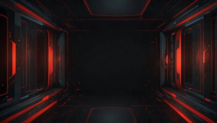 Wall Mural - Abstract futuristic black and red gaming background.