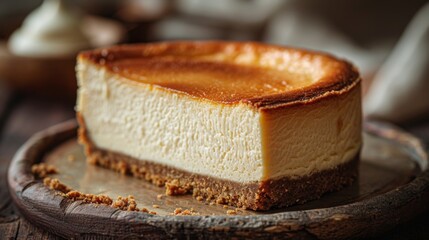 Sticker - Showcase the creamy decadence of a slice of cheesecake, featuring a buttery graham cracker crust and rich cream cheese filling.