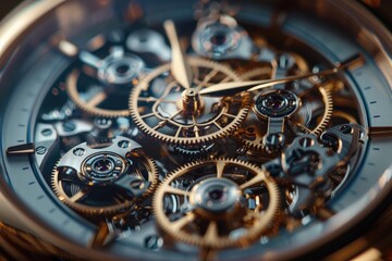Aufkleber - Close-up of an intricate mechanical watch movement