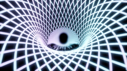 Wall Mural - abstract vortex of bended and crossed lines. design. optical illusion of a sphere inside vortex.