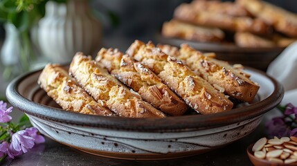 Sticker - A serving of delicate almond and apricot biscotti, perfect for dipping.