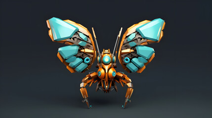 Sticker - Robot Butterfly 3d cartoon