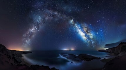 A dramatic night sky filled with stars and the Milky Way, perfect for astrophotography and stargazing themes