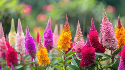 Sticker - Garden display of celosia flowers