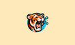 © josoa - tiger cry vector illustration flat design logo