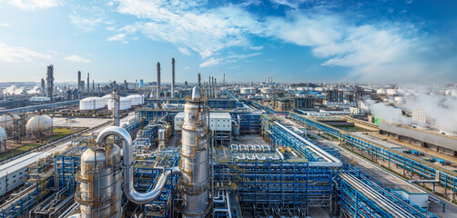 Wall Mural - Petrochemical plant industrial area equipment building landscape