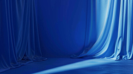 Wall Mural - A bright cobalt blue backdrop with a solid color.