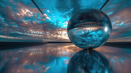 Sticker - futuristic backdrop of a crystal ball